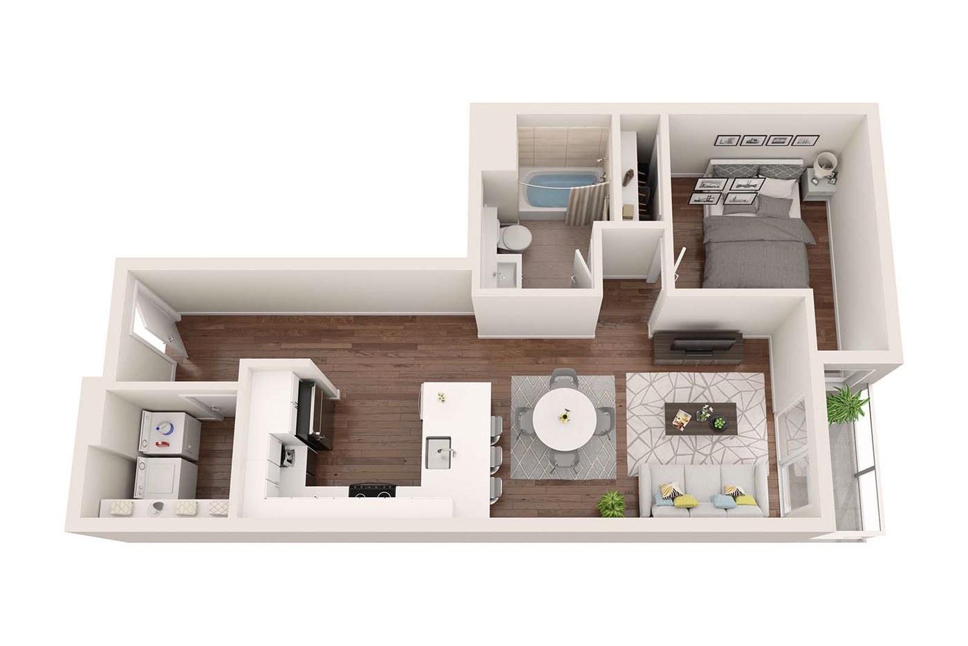 Plan Image: 1.2 - One Bedroom w/ Balcony