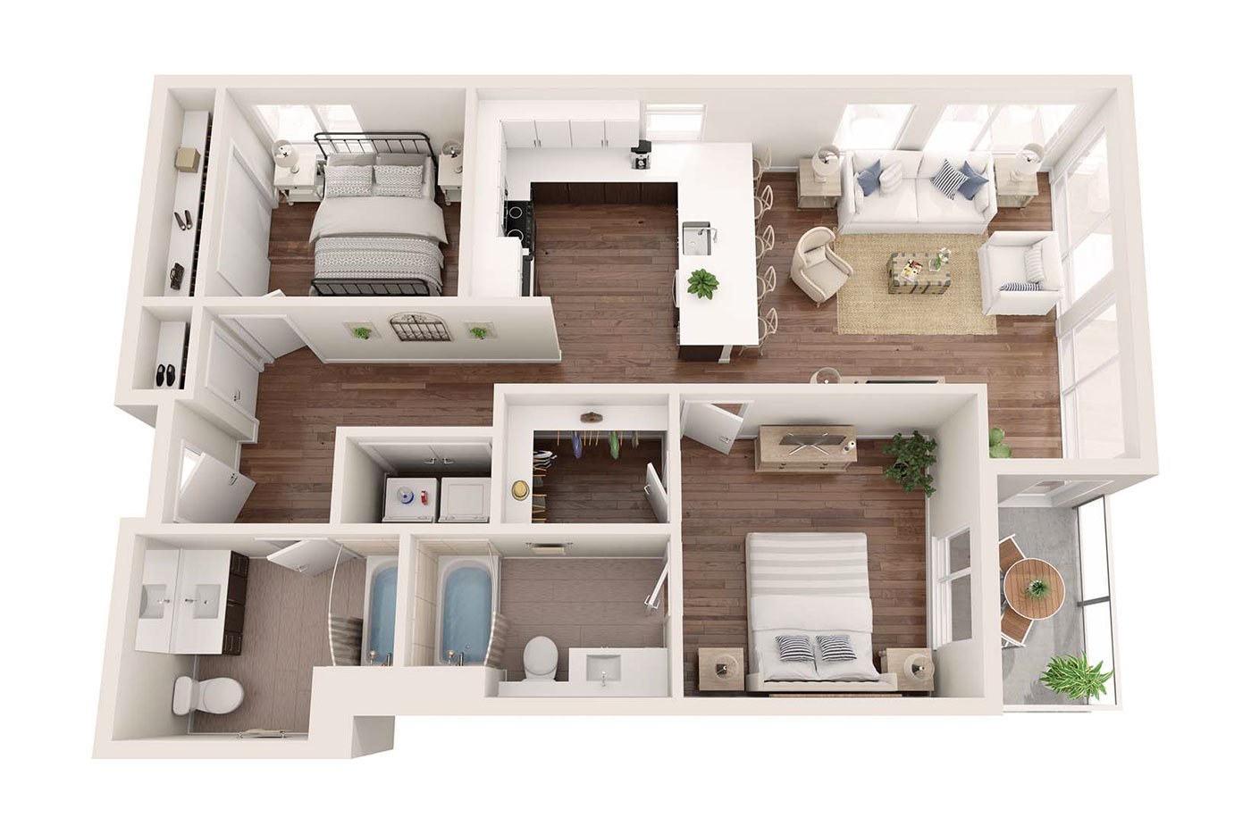 Plan Image: 2.2 - Two Bedroom w/ Balcony