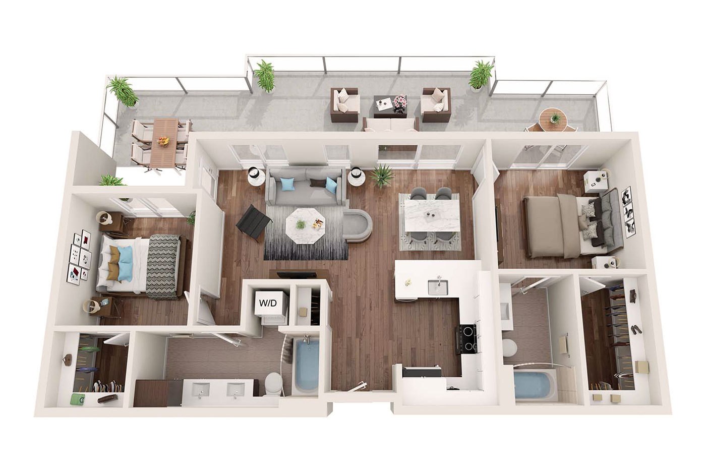 Plan Image: 2.6 - Two Bedroom w/ Private Deck