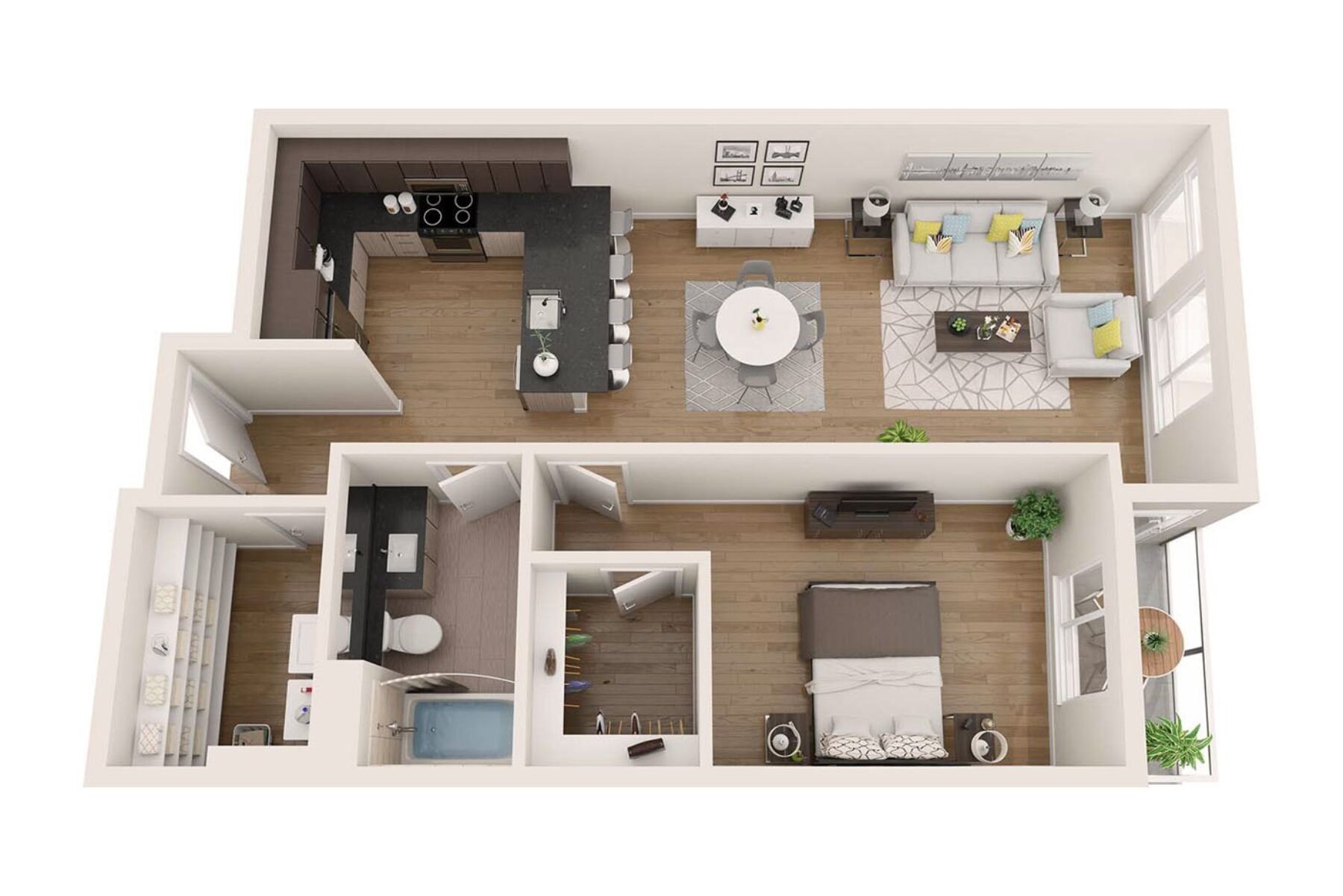 Plan Image: 1.1 - One Bedroom w/ Balcony