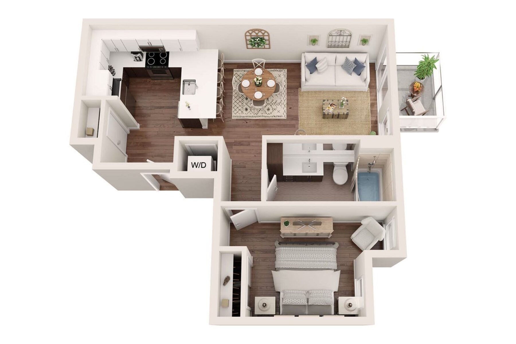 Plan Image: 1.5 - One Bedroom w/ Deck