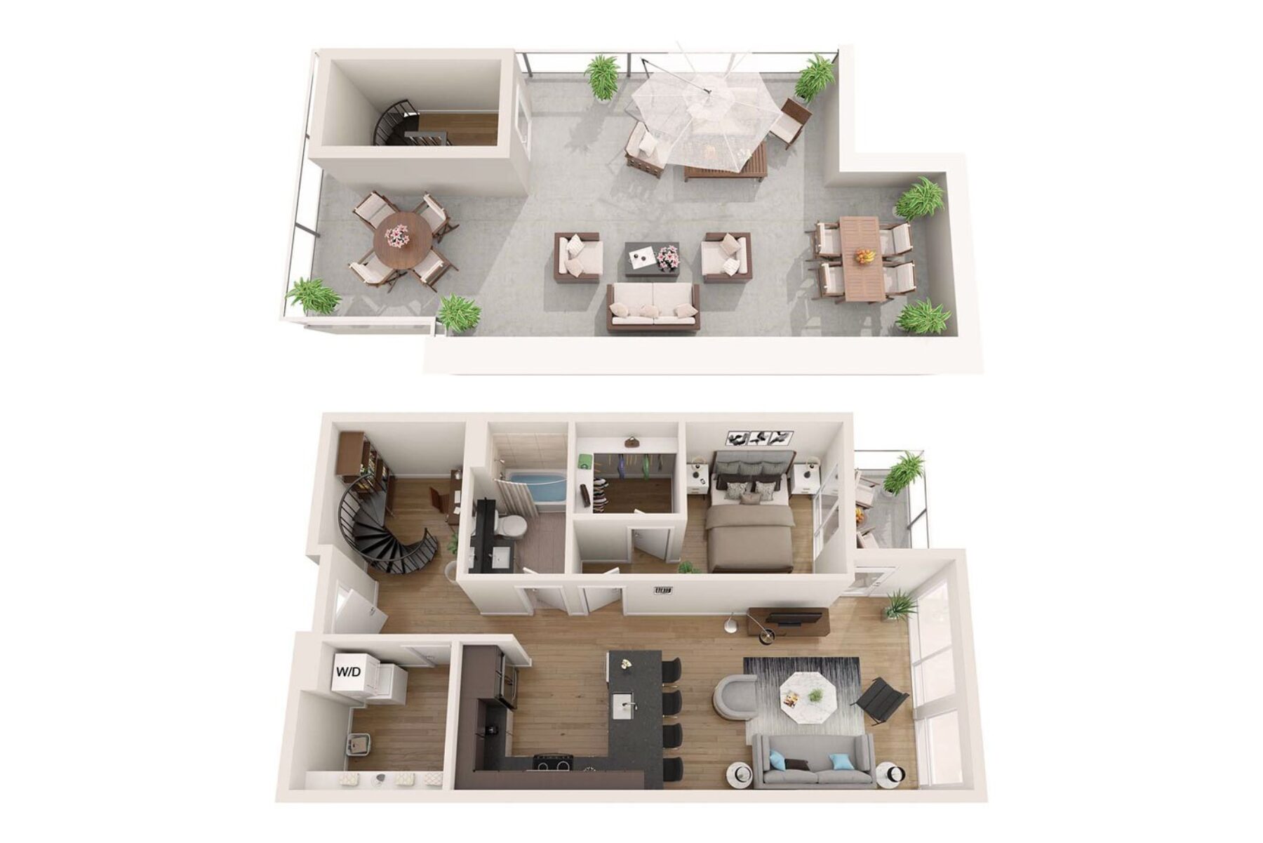 Plan Image: 1D.2 - One Bedroom w/ Den and Penthouse Deck