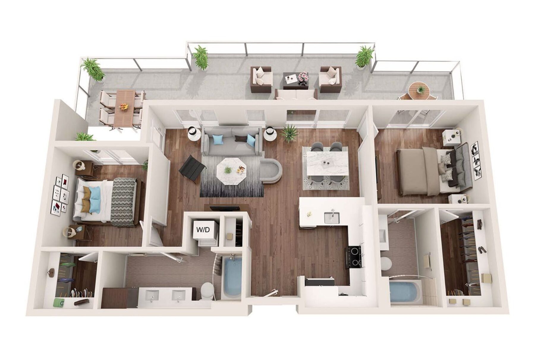 Plan Image: 2.6 - Two Bedroom w/ Private Deck