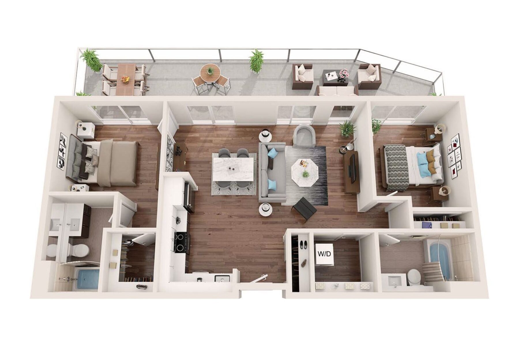 Plan Image: 2.7 - Two Bedroom w/ Private Deck