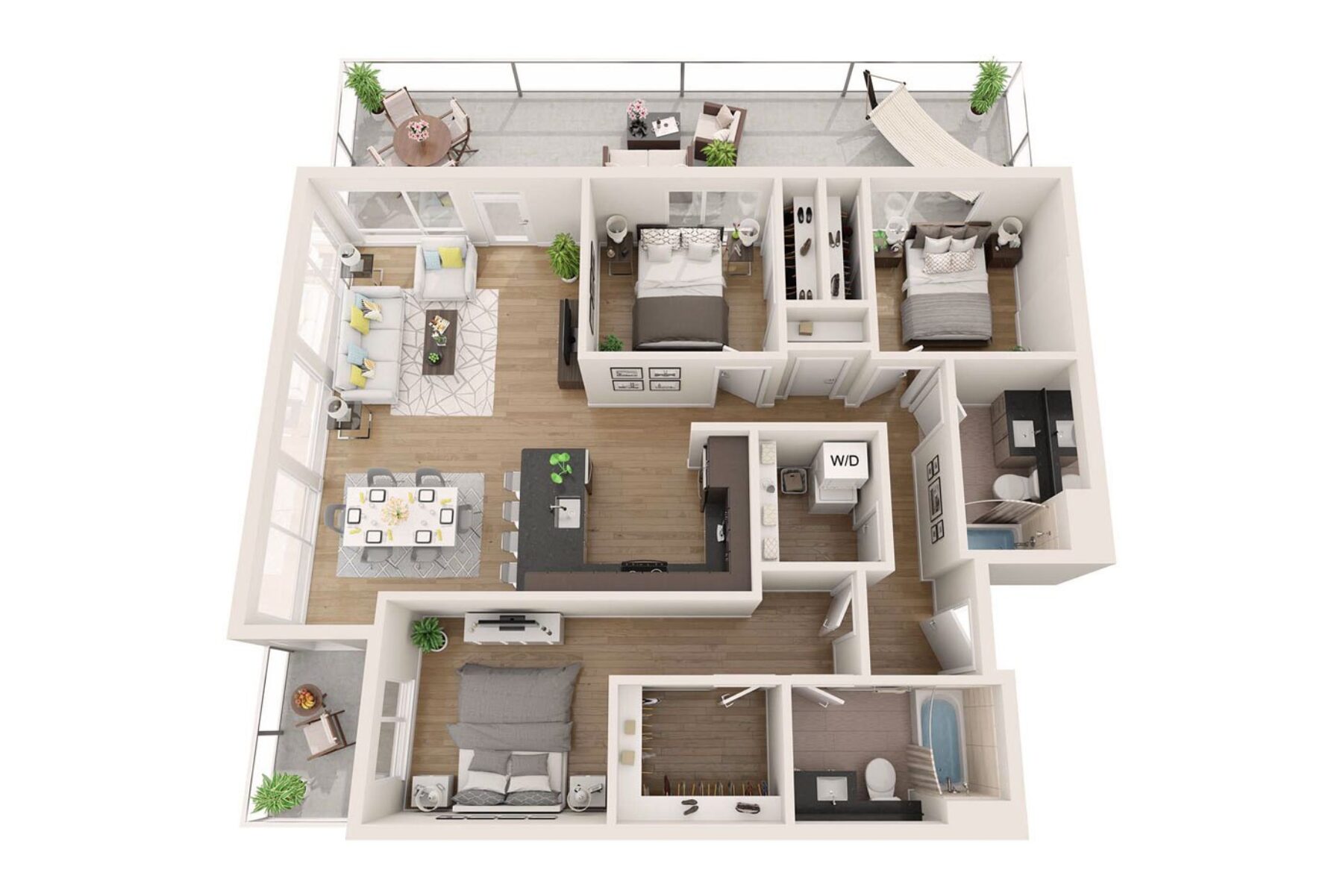 Plan Image: 3.1 - Three Bedroom w/ Private Deck