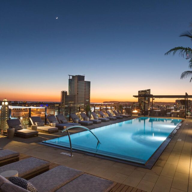 0724 ALX san diego rooftop pool evening view 1