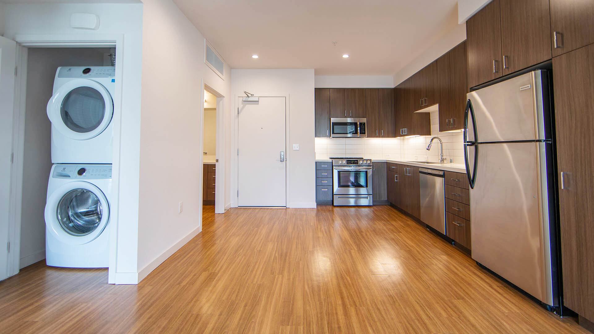 Aperture C5 floorplan laundry closet kitchen view 1