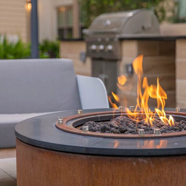 Aperture community courtyard firepit view 1