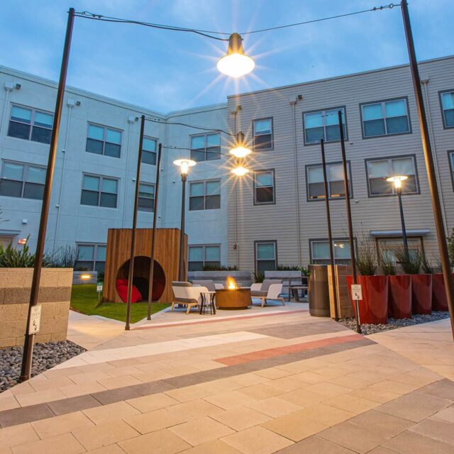 Aperture community courtyard firepit view 4
