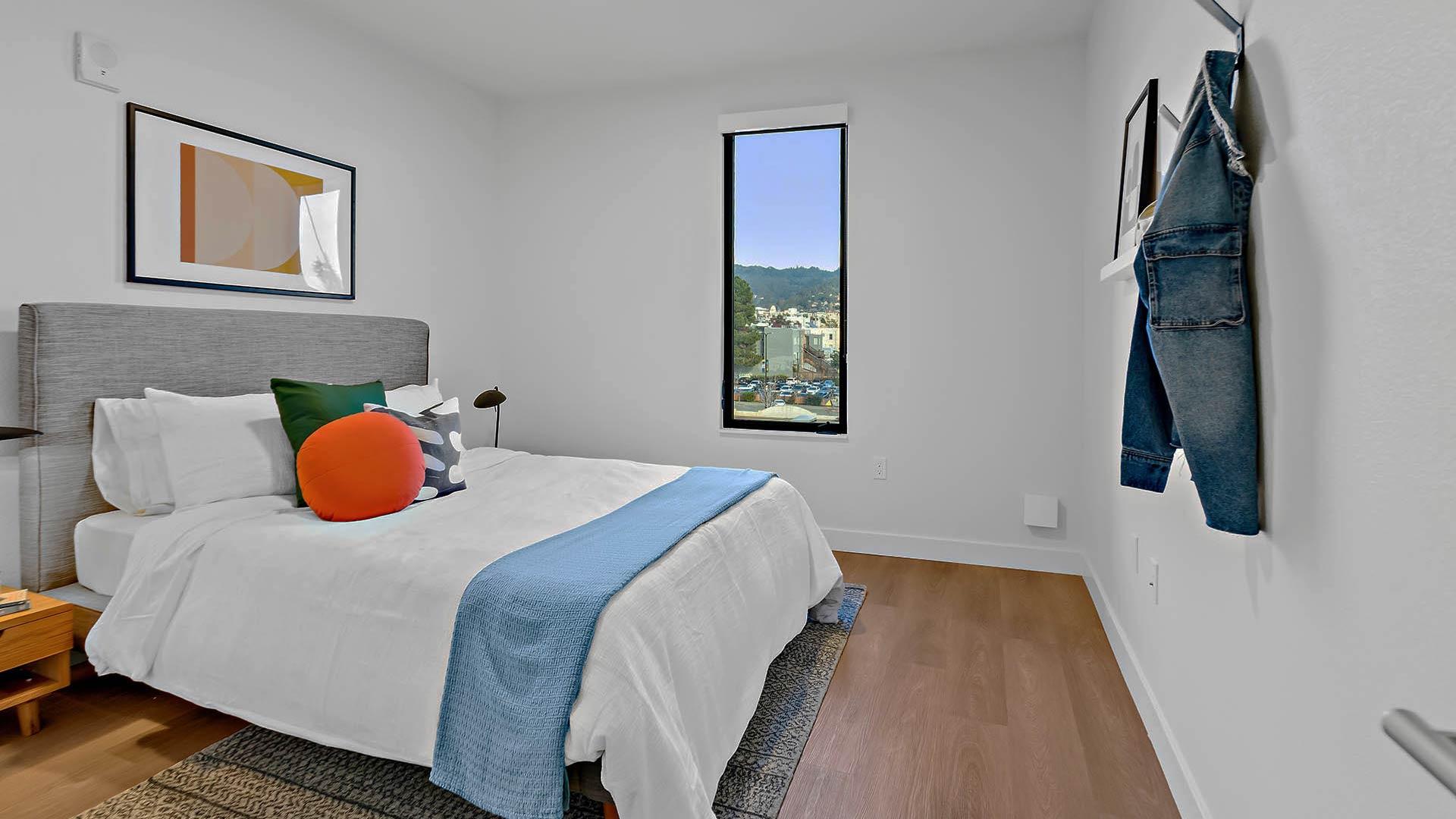 Blake apartments b6 floorplan model bedroom view 2
