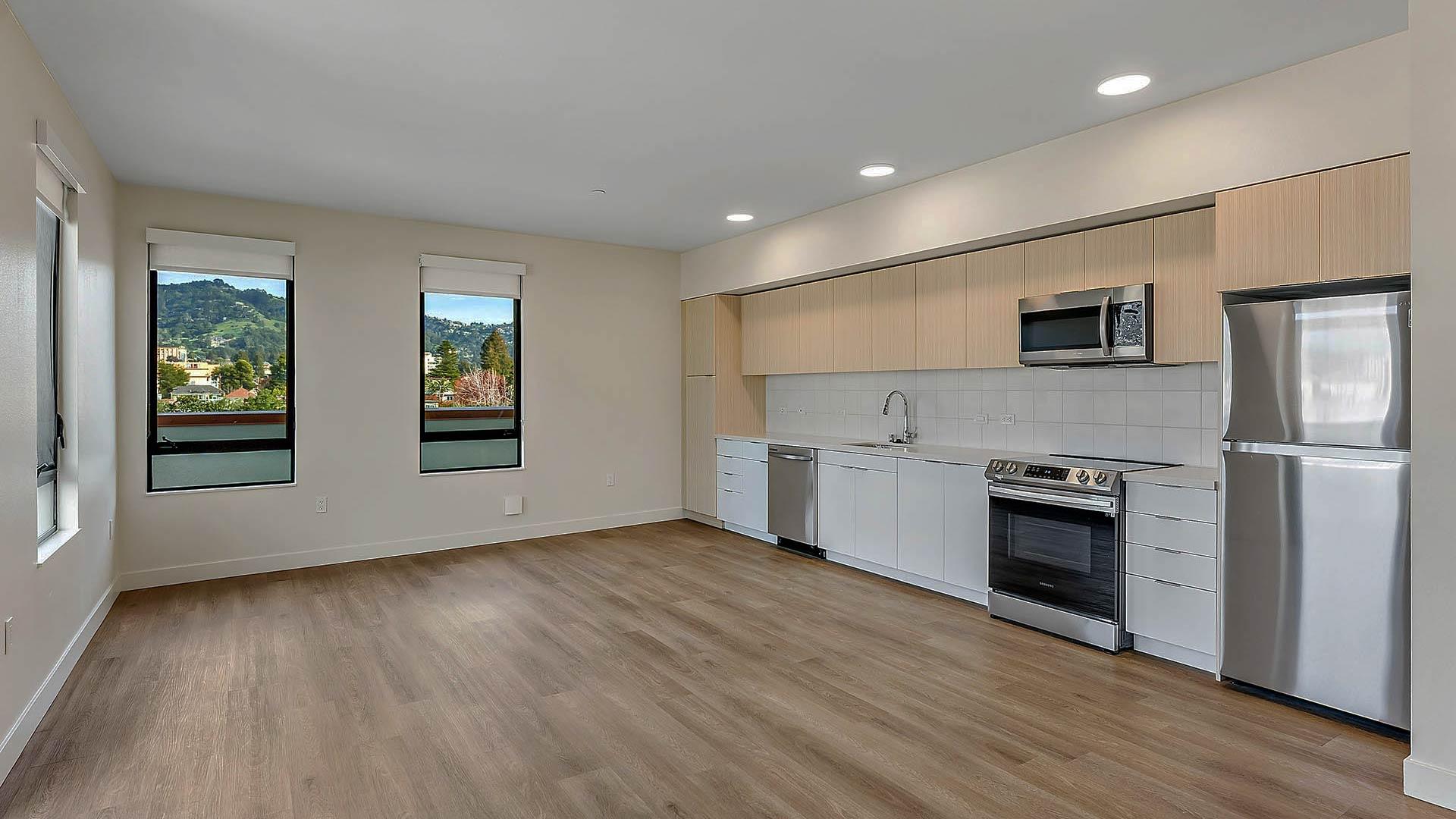 Blake apartments c4 floorplan kitchen island view 2