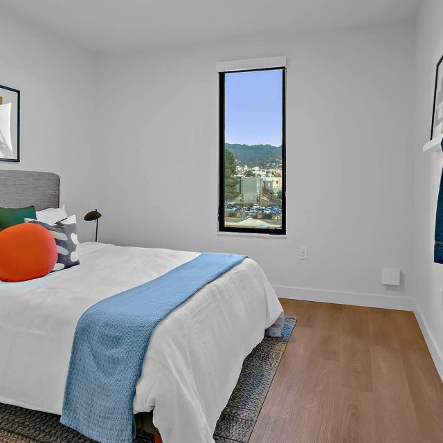 Blake apartments b6 floorplan model bedroom view 2