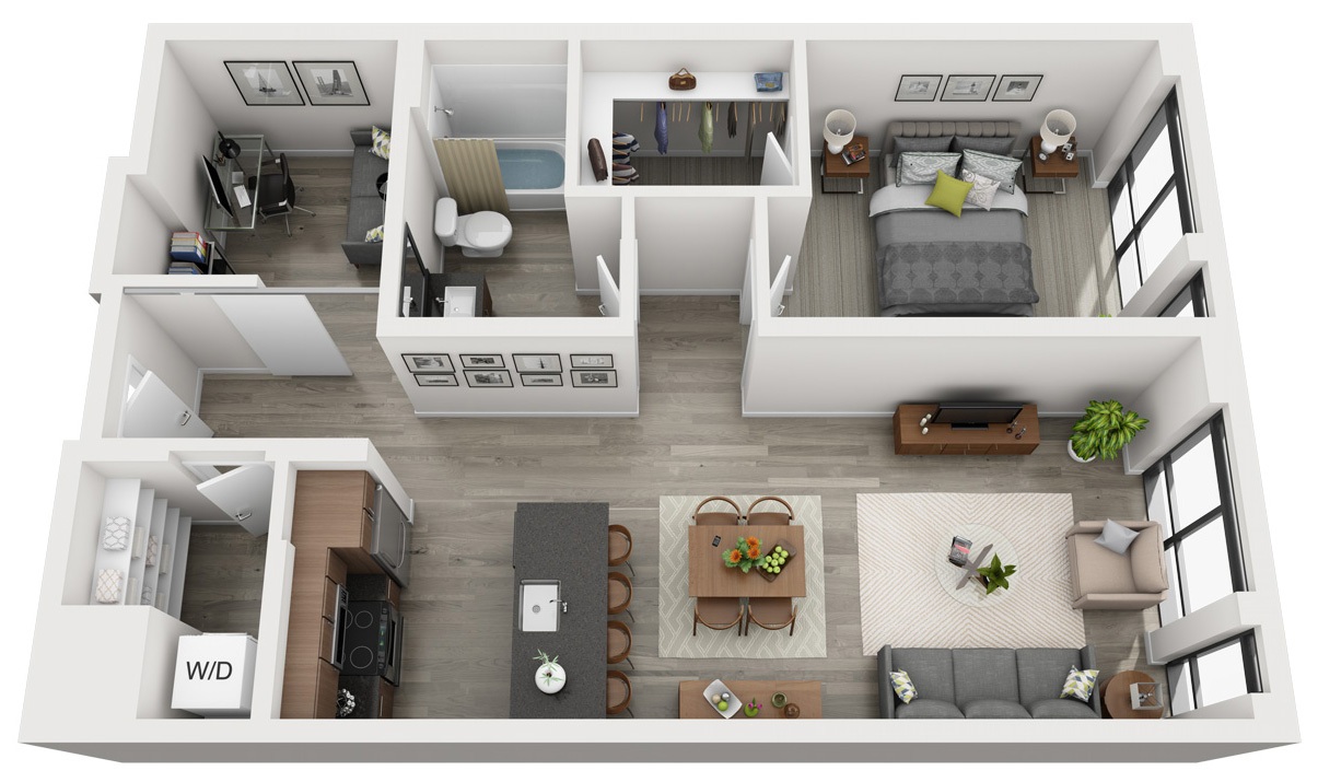 Plan Image: B3 - One Bedroom w/ Den