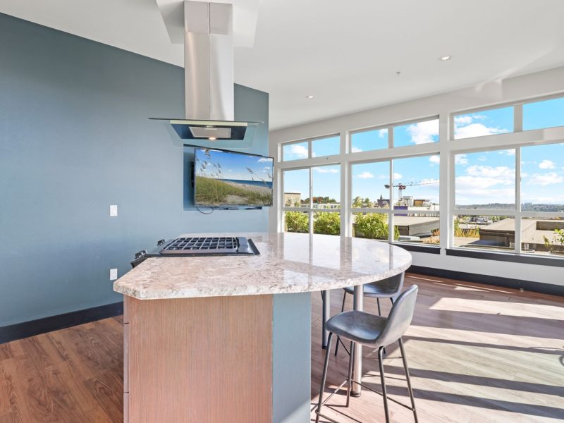 Collins on Pine Clubhouse Kitchen TV Blue Wall 17