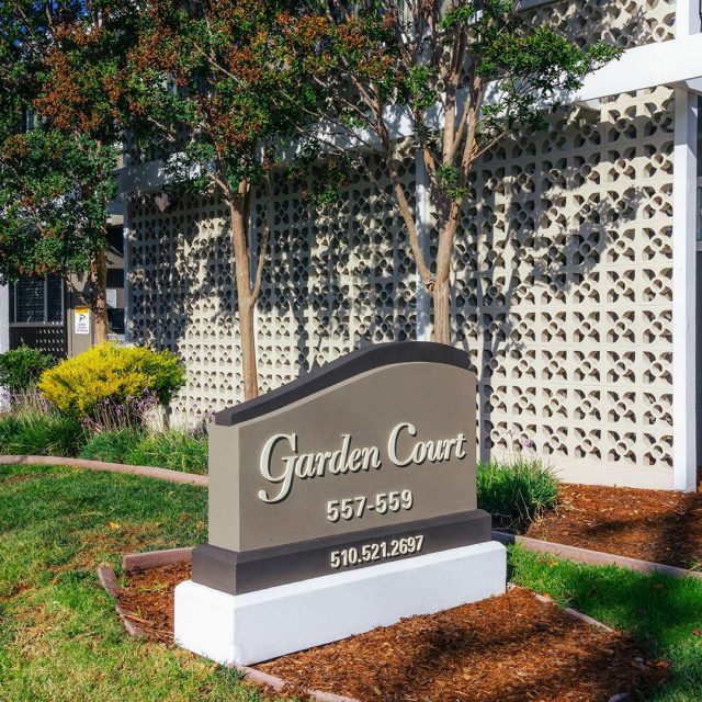 Garden court monument sign