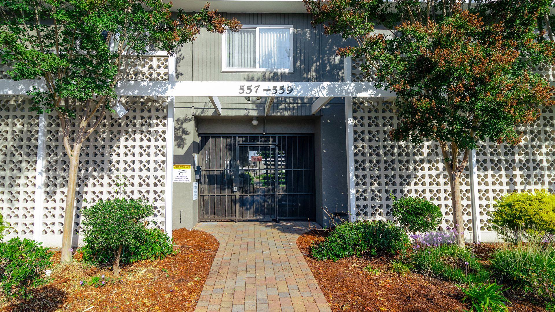 Garden court gated entrance