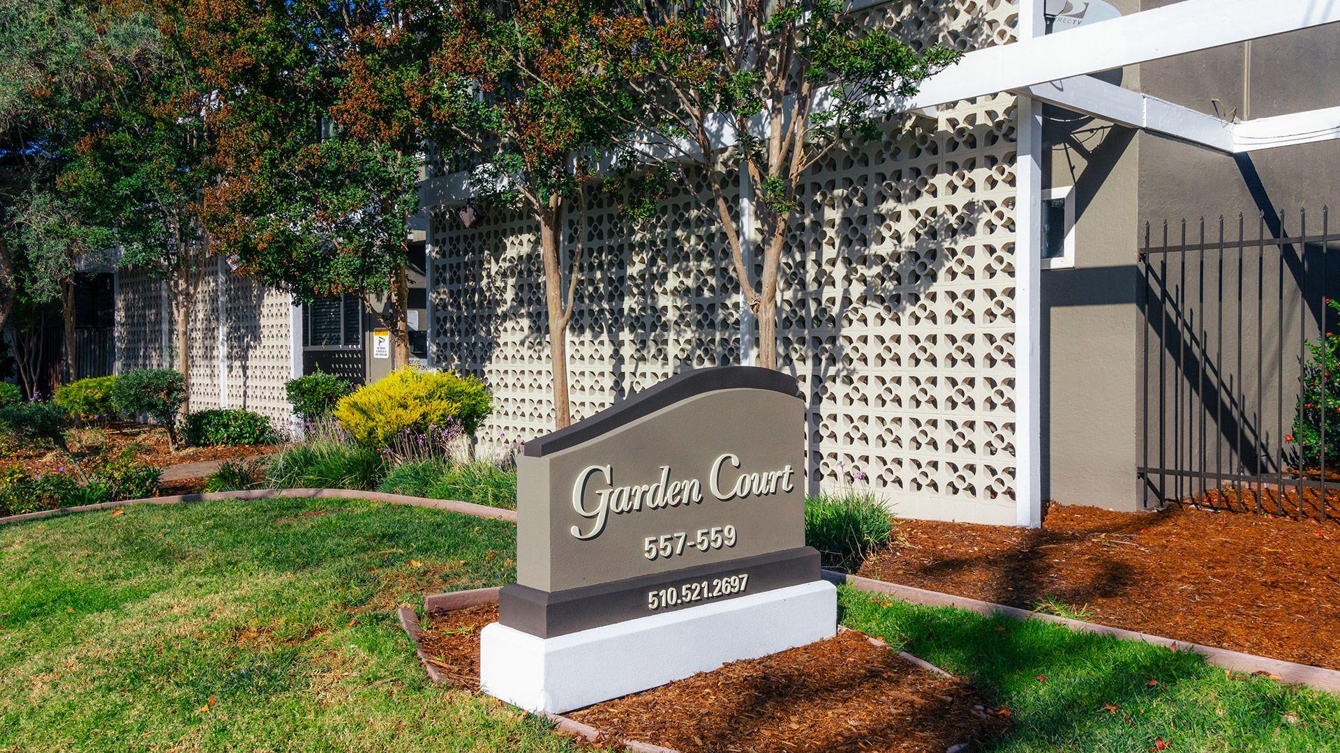 Garden court monument sign