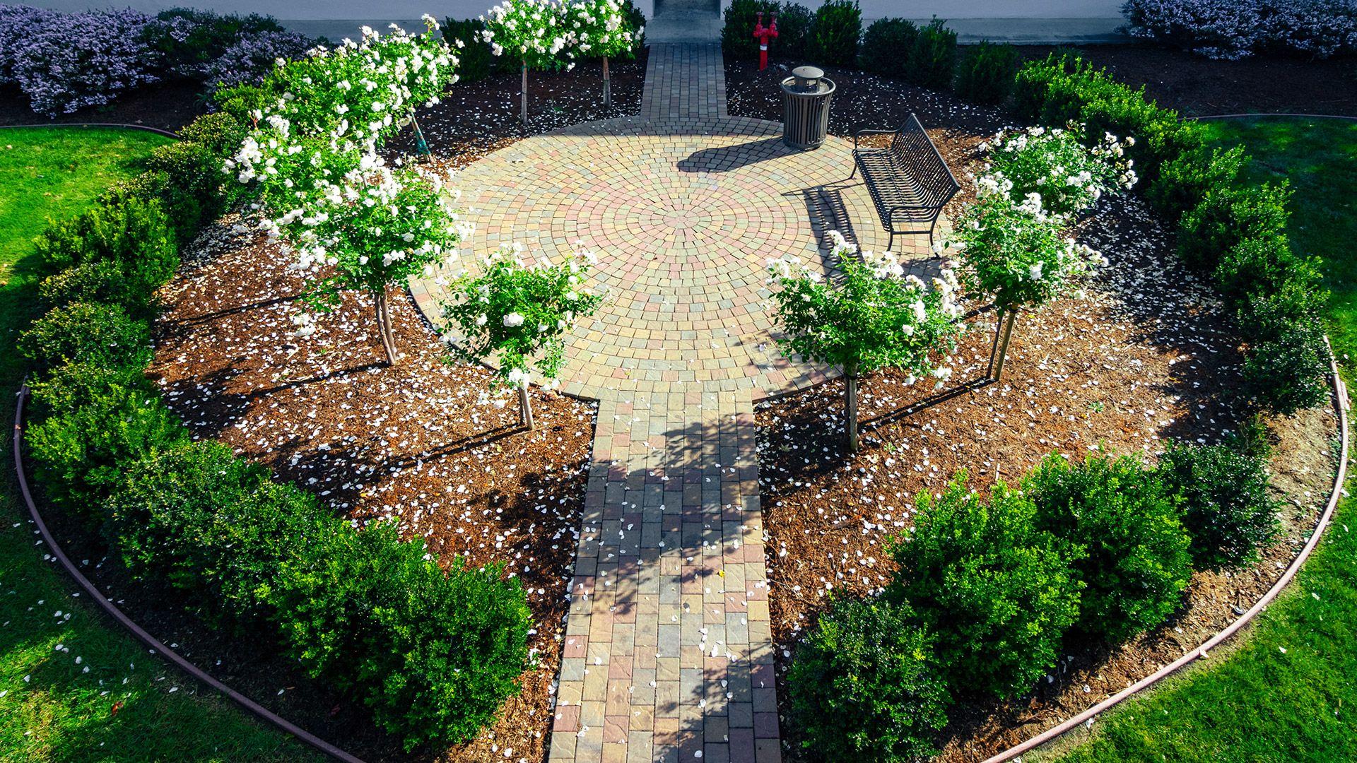 Garden court rose garden aerial