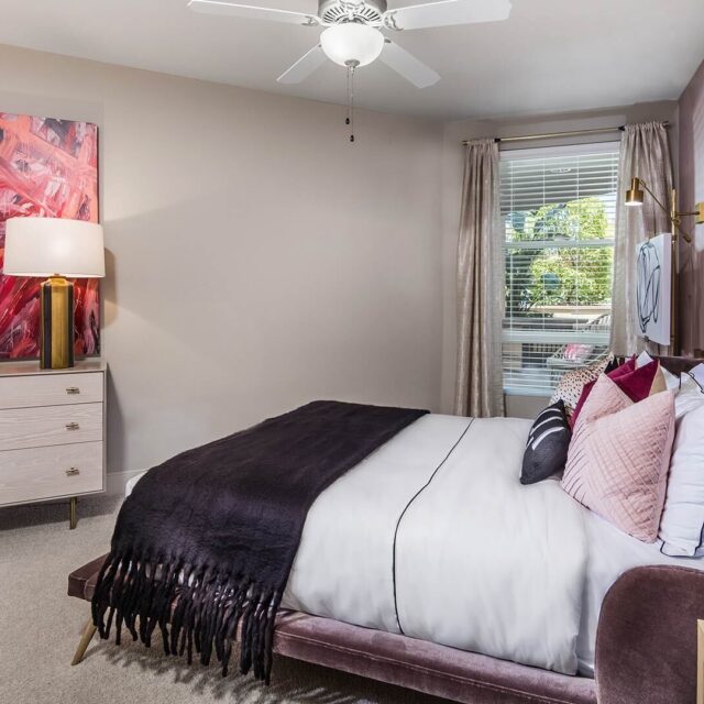 The james 1 BR model bedroom view 1