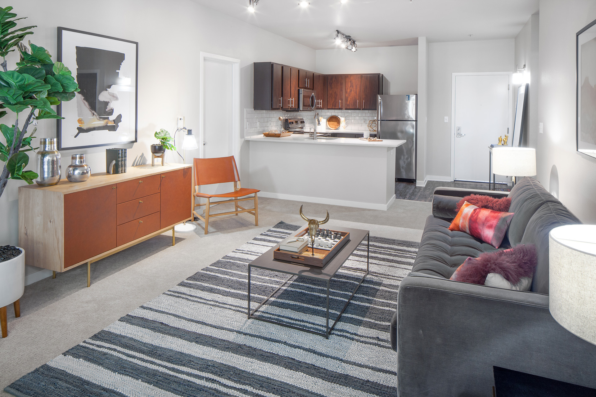 kearney portland model suite living kitchen