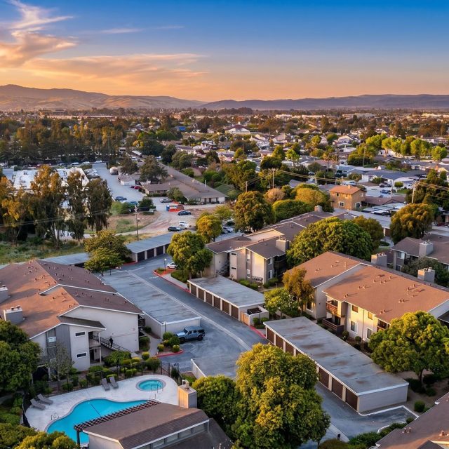 Laurel grove aerial sunset