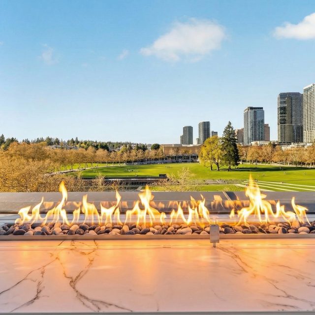 The margot bellevue rooftop fireplace
