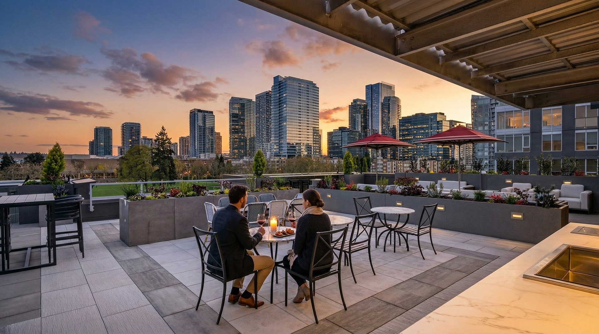 The margot bellevue rooftop sunset
