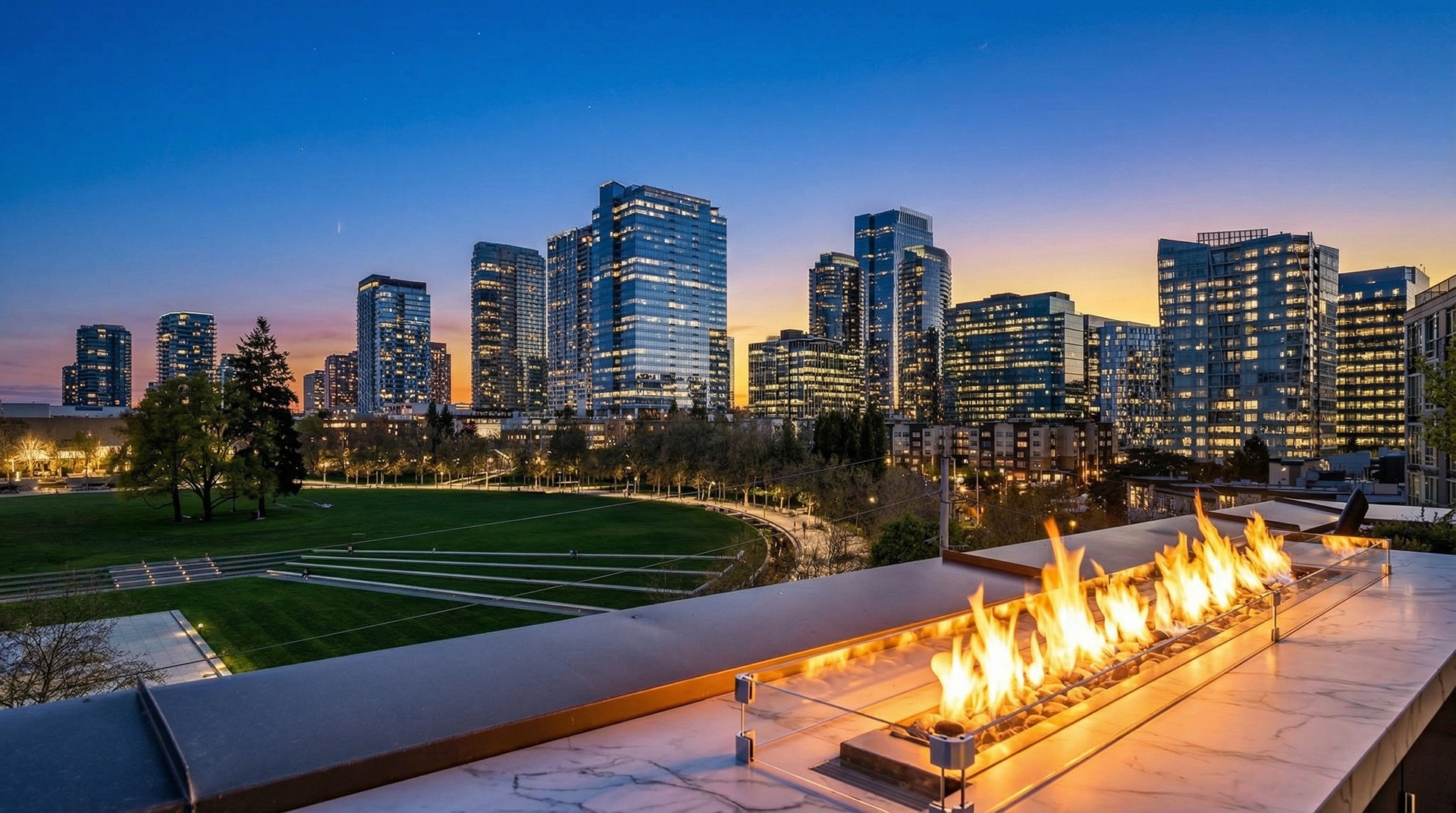 The margot bellevue rooftop twilight