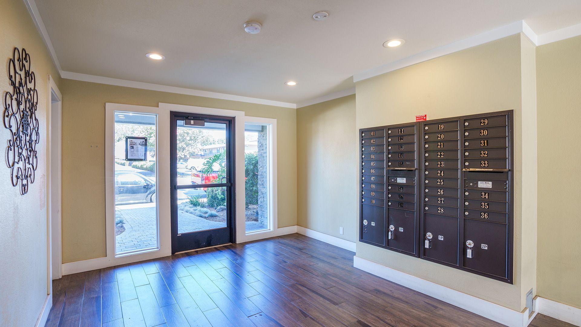 Marina haven lobby mailboxes entry doors