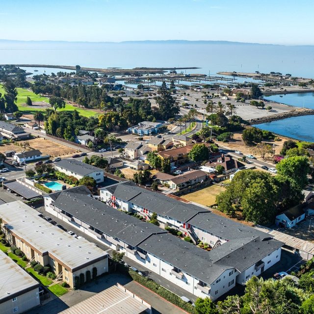 Marina plaza aerial marina view