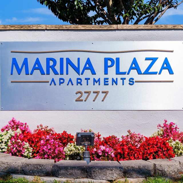 Marina plaza monument sign