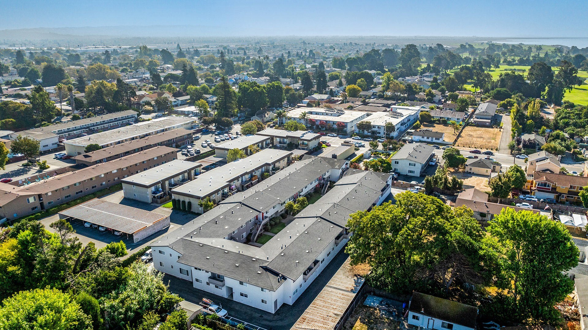 Marina plaza aerial neighborhood