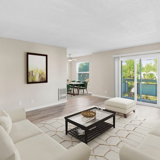 Mariposa oakland dining unit 303 living room view1