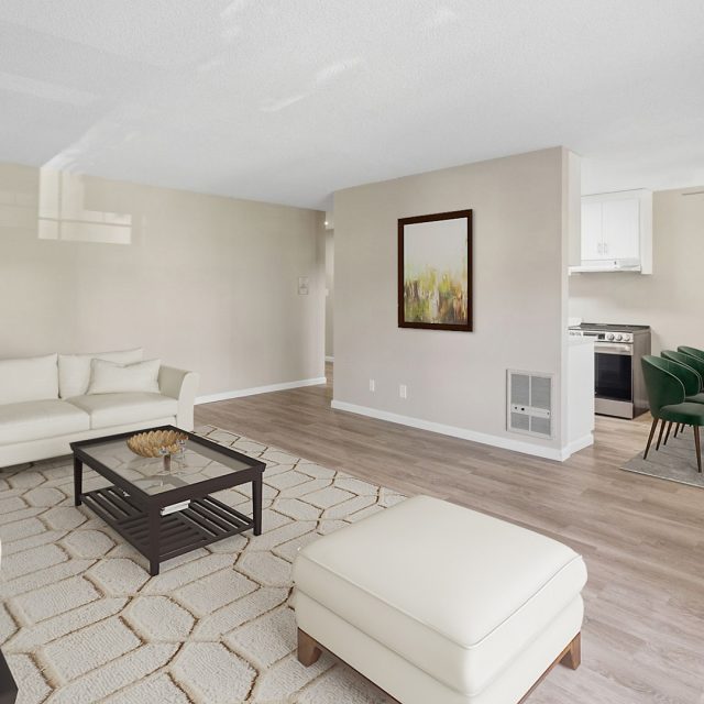 Mariposa oakland dining unit 303 living room view2