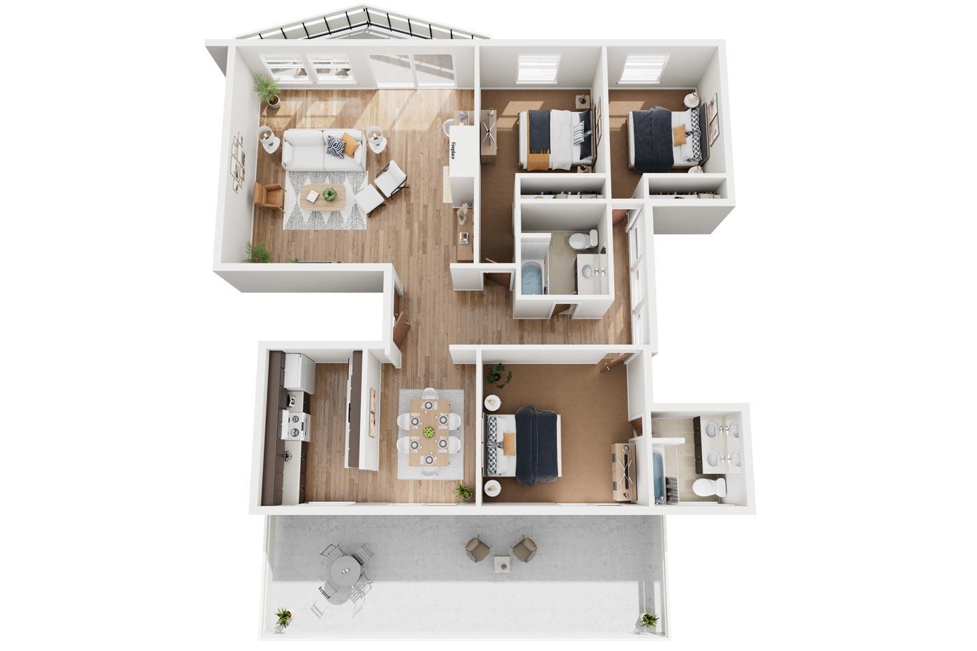 Plan Image: D1 Three Bedroom Penthouse