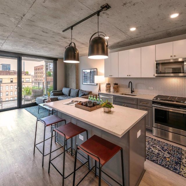Marlowe chicago 1 BR model kitchen view
