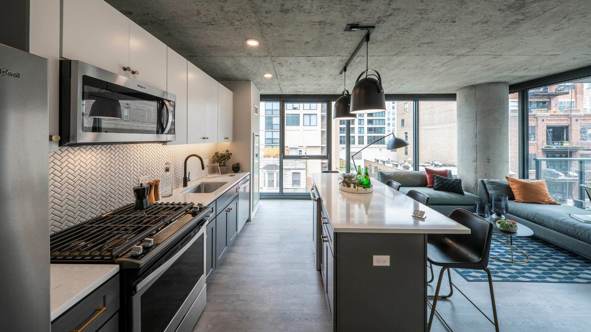 Marlowe chicago model corner unit kitchen view