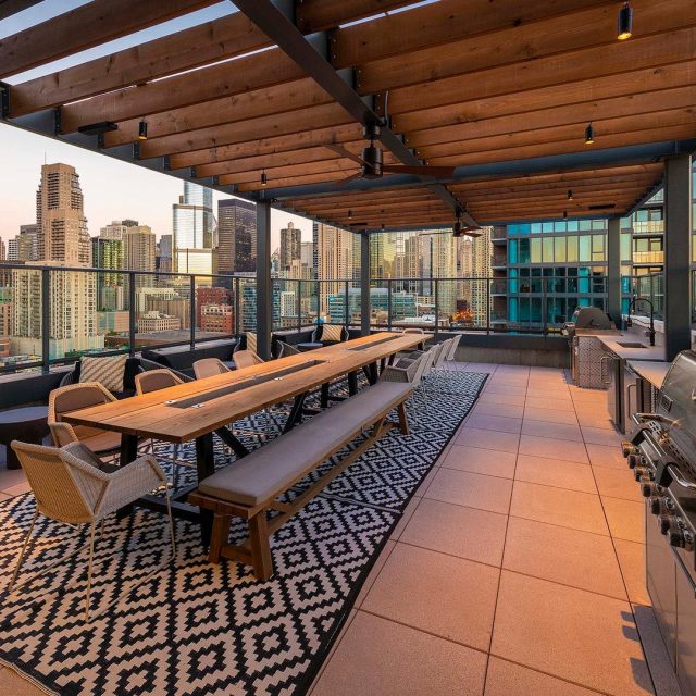 Marlowe chicago outdoor kitchen grill station view