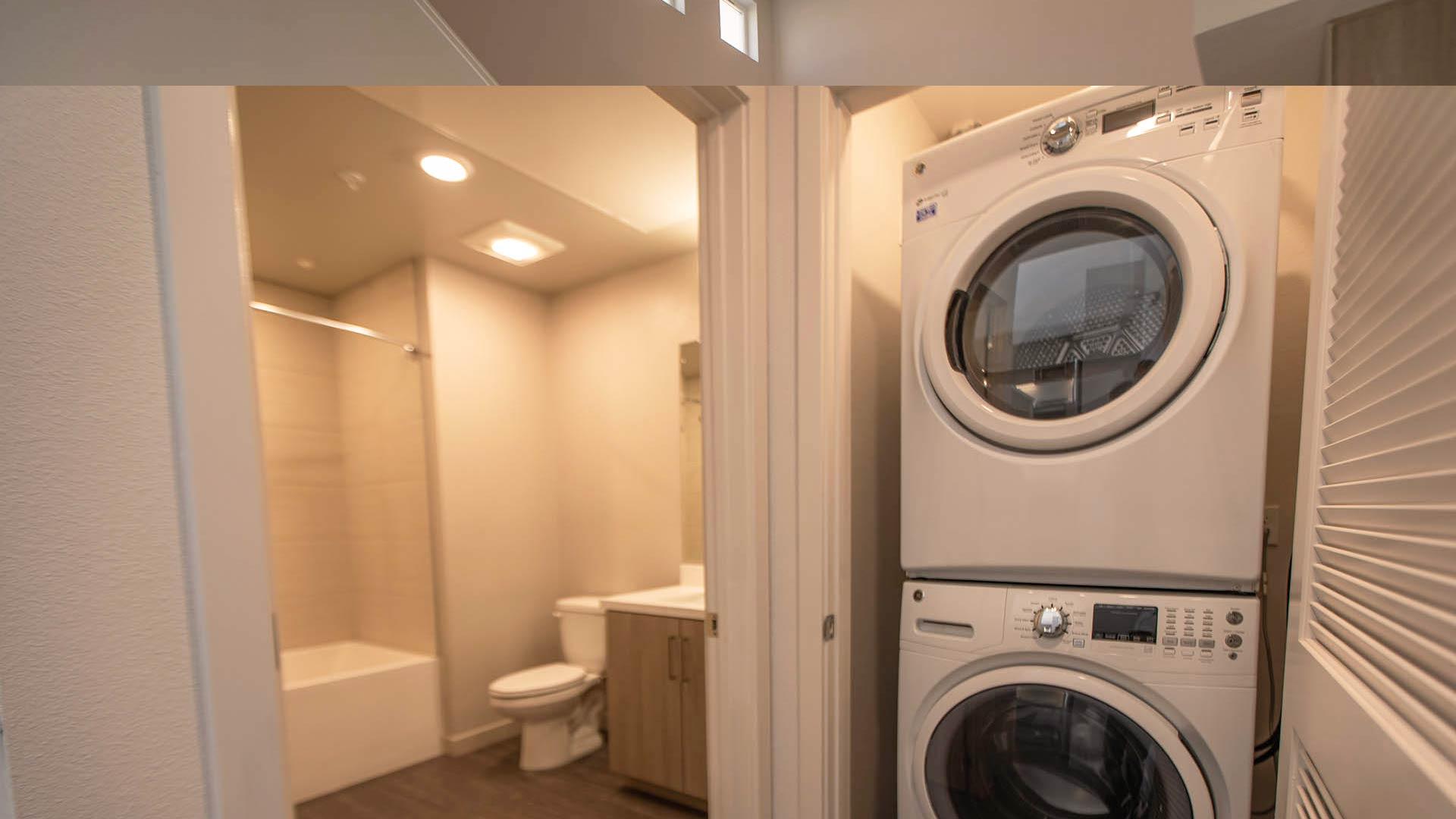 Mira plan B Loft laundry bathroom view 1