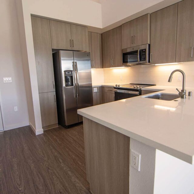 Mira plan B Loft kitchen island view 1