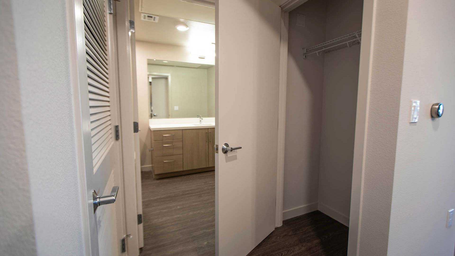 Mira plan E coat closet view