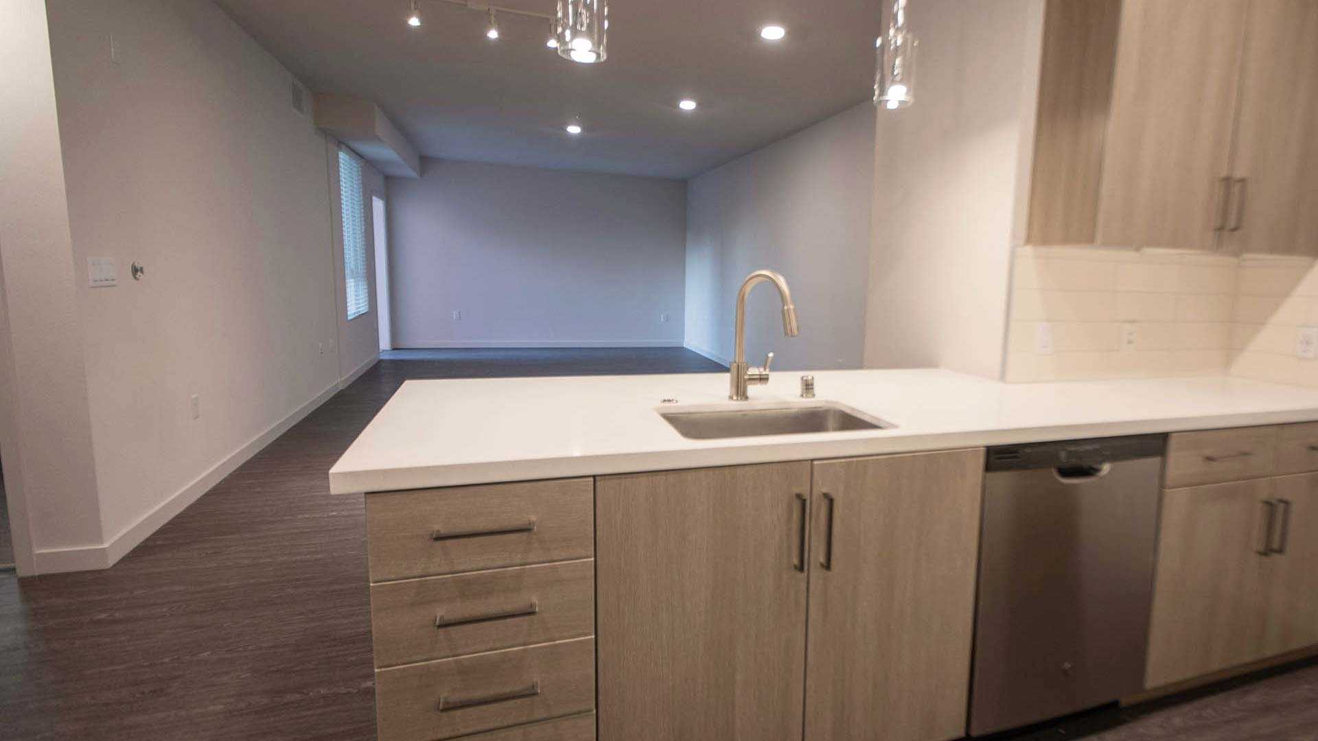 Mira plan H kitchen island view 3