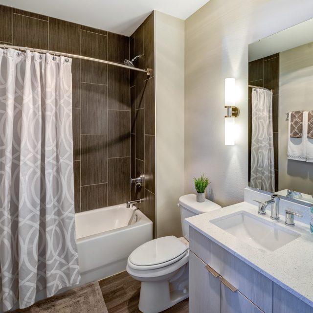 Mural interior model suite bathroom