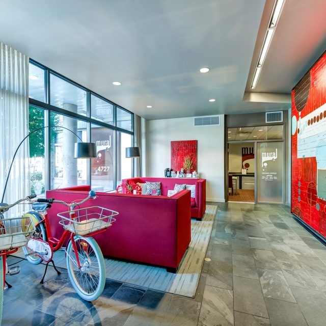 Mural lobby couch mural