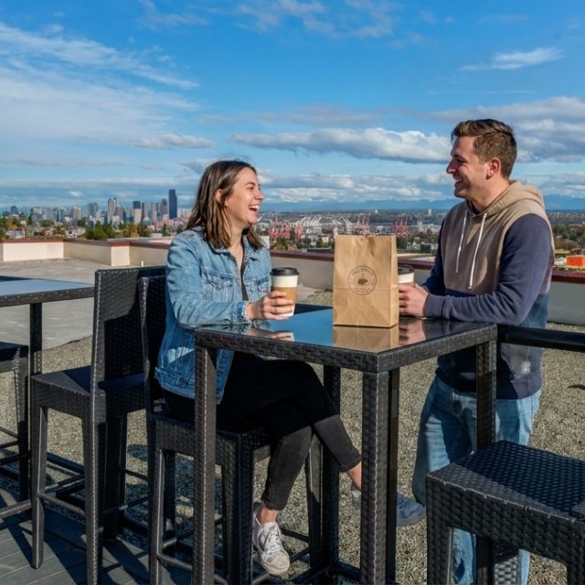 Mural rooftop friends