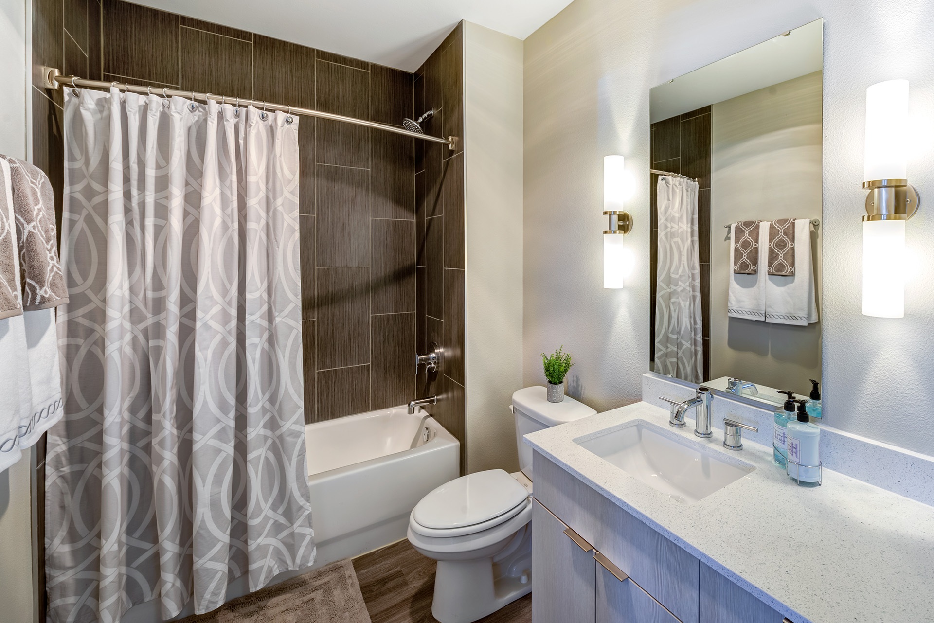Mural interior model suite bathroom