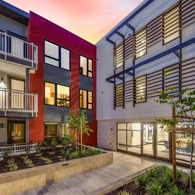 Realm courtyard sunset