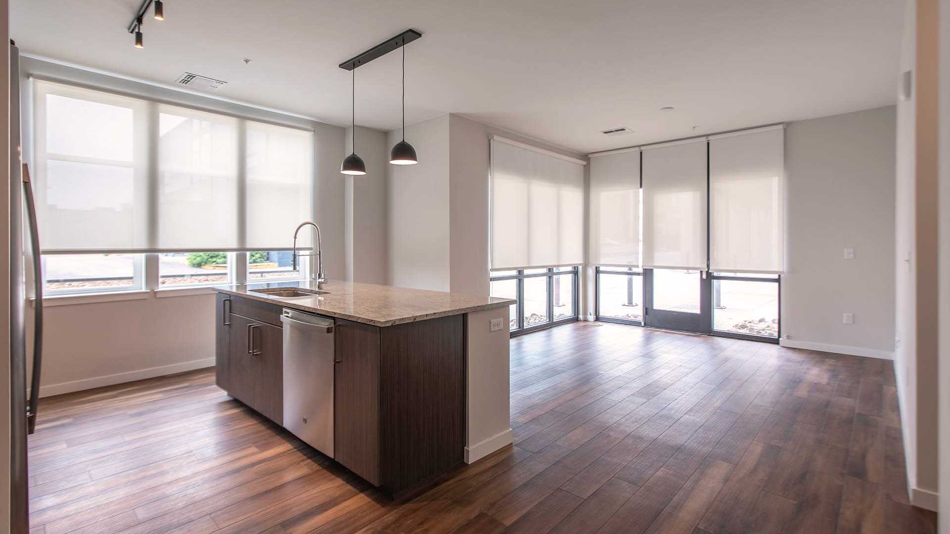 Reve apartments a9 kitchen island view 3