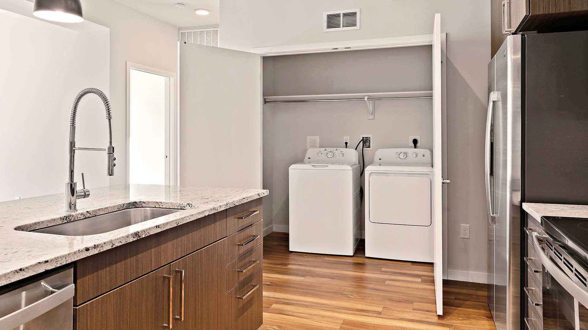 Reve apartments b6 kitchen laundry view