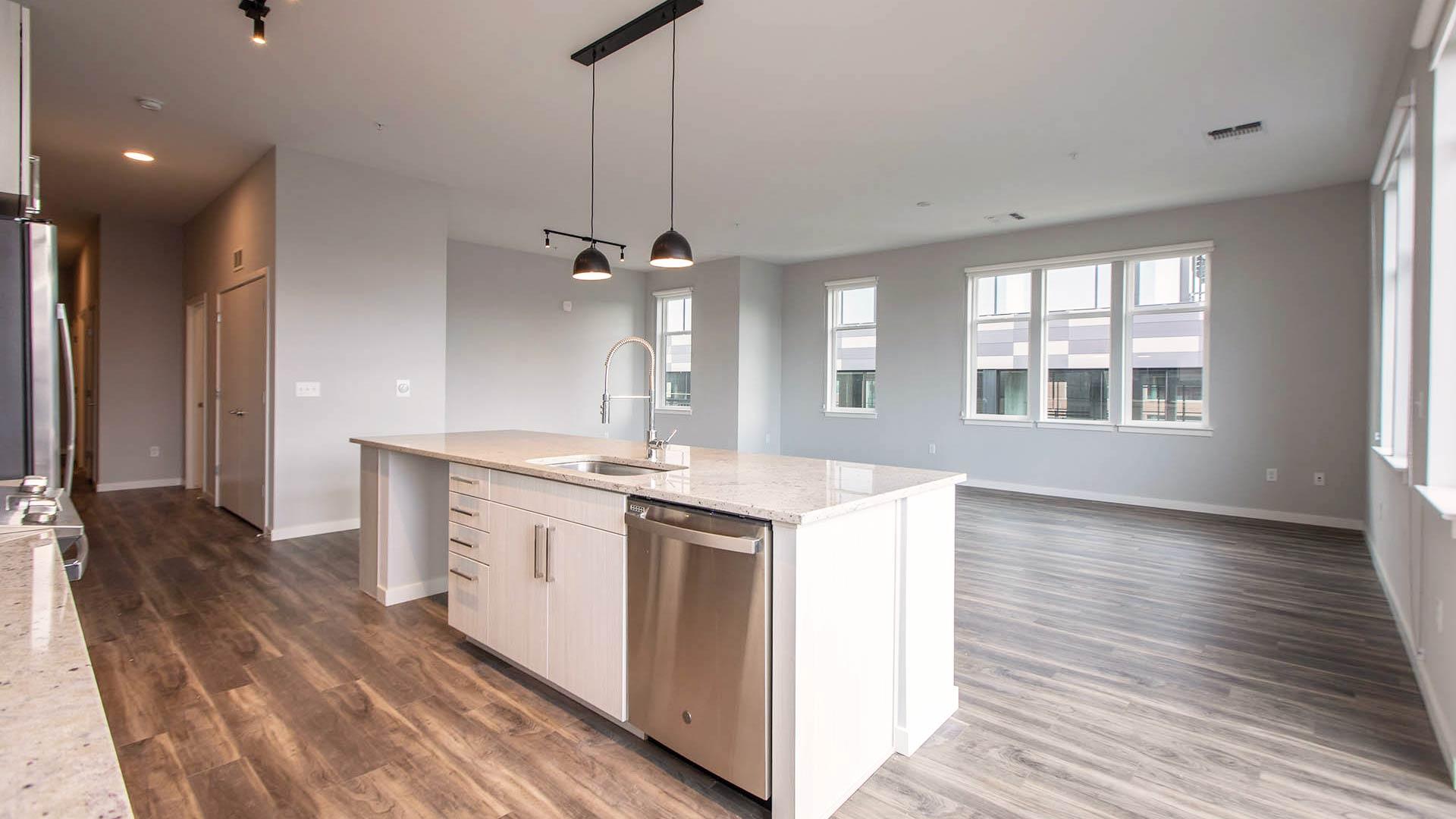 Reve apartments ph6 kitchen island view